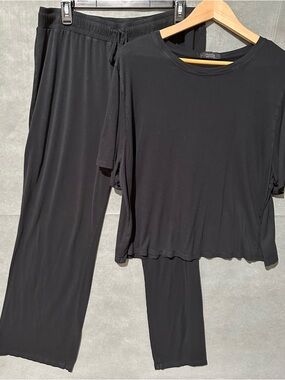 nuuds Black Pajama Set XL - Soft Rayon Spandex Lounge Set